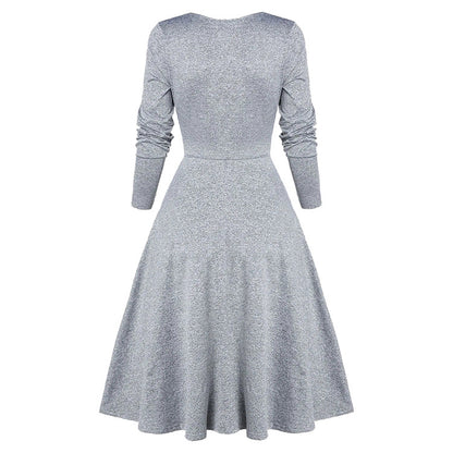 Vintage Middle Age Lace Long Sleeves Dresses for Women