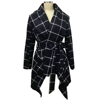 Women Plaid Woolen Winter Overcoat