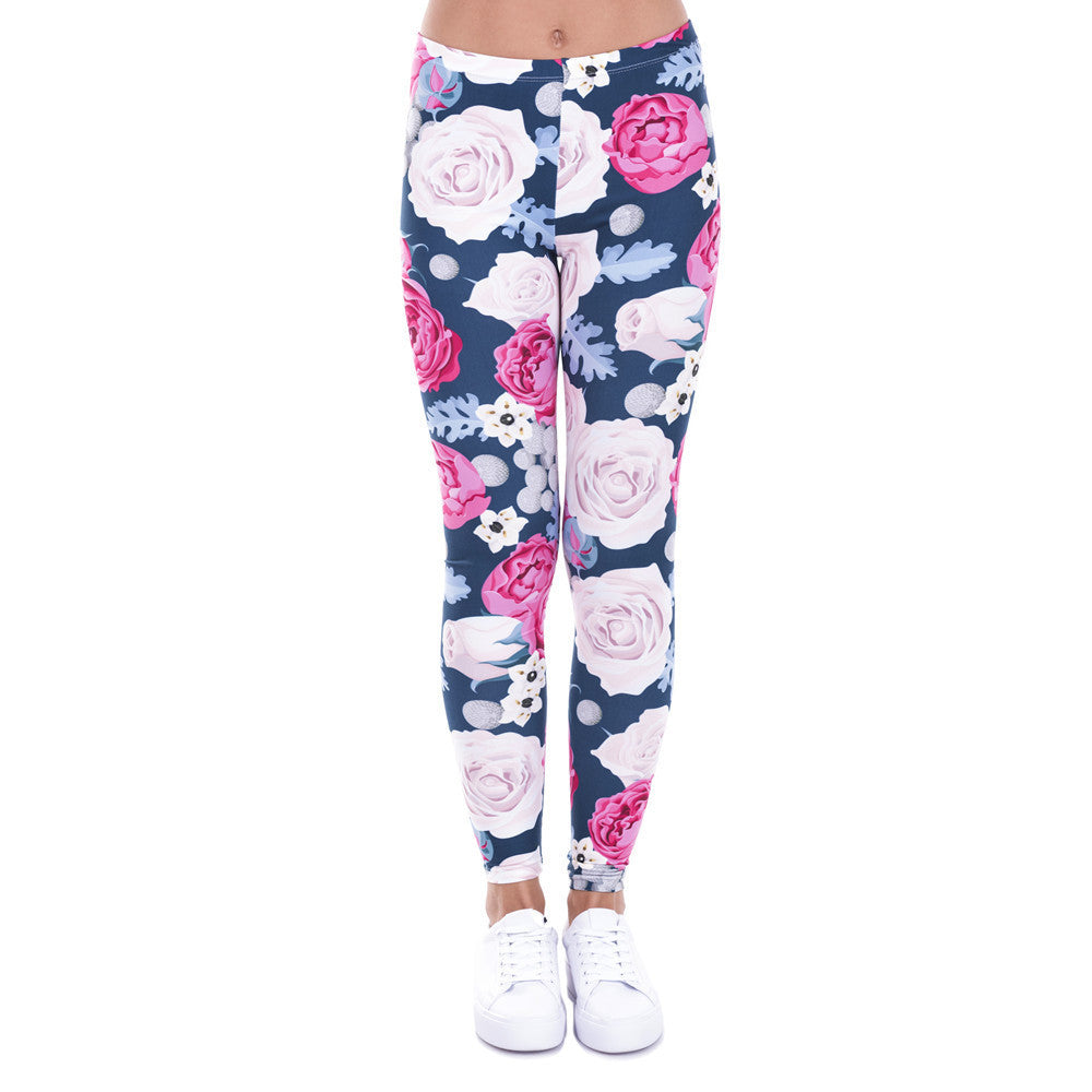 Sexy Floral Print Yoga Leggings for Women