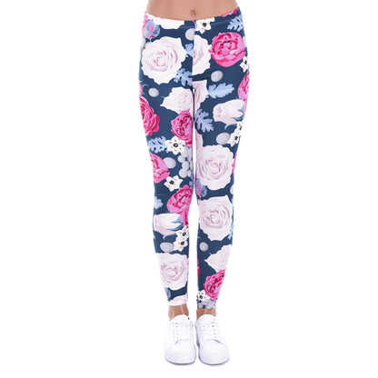 Sexy Floral Print Yoga Leggings for Women