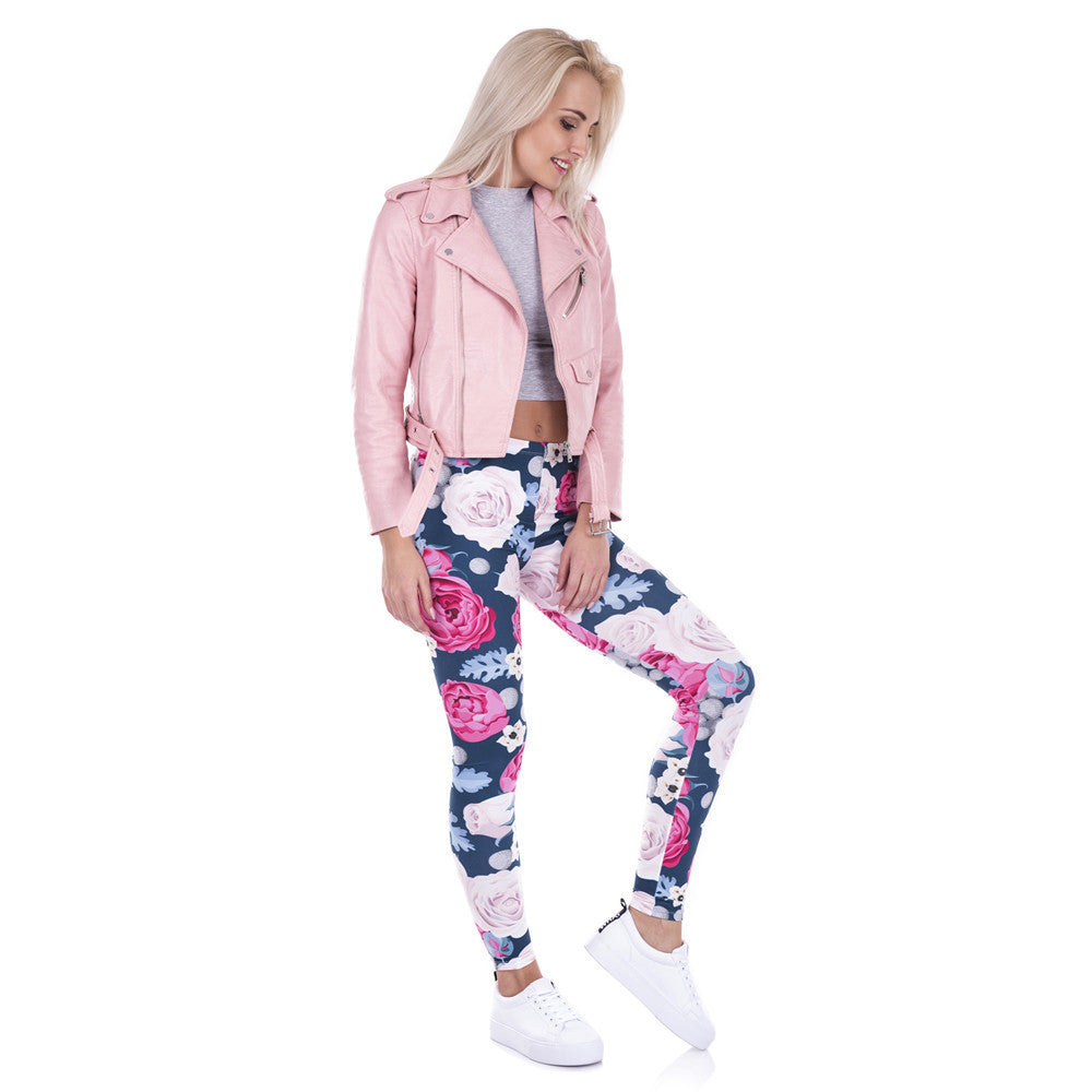 Sexy Floral Print Yoga Leggings for Women