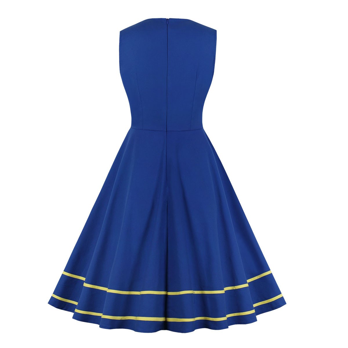 Women Square Neckline Sleeveless Plus Sizes Vintage Dresses-STYLEGOING