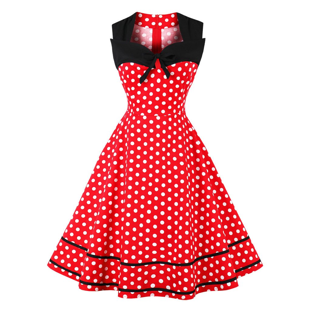 Women Square Neckline Sleeveless Plus Sizes Vintage Dresses-STYLEGOING