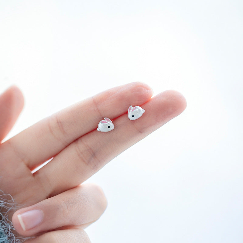 Lovely Small 3D Rabbit Design Earrings