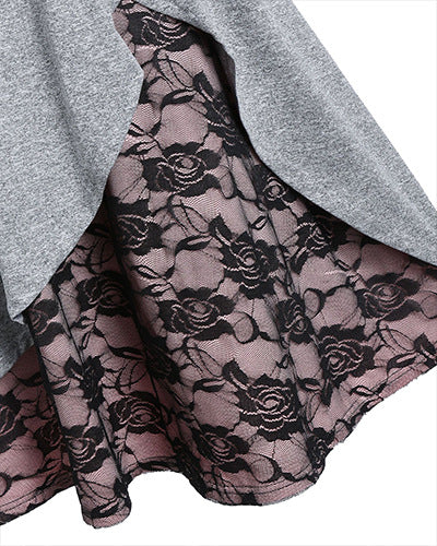 Vintage Middle Age Lace Long Sleeves Dresses for Women