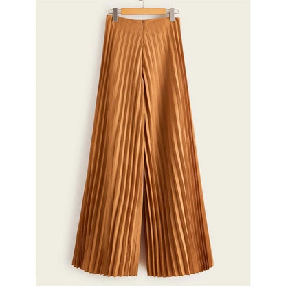 High Waist Bowknot Pleated Women Pants-STYLEGOING