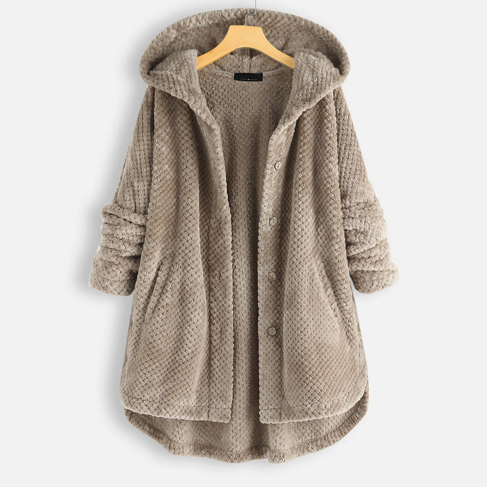 Casual Women Velvet Puls Sizes Hoodies Overcoat
