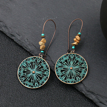 Vintage Leaf Design Bohemian Drop Earrings