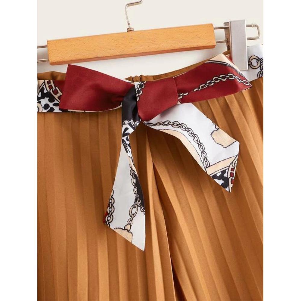 High Waist Bowknot Pleated Women Pants-STYLEGOING