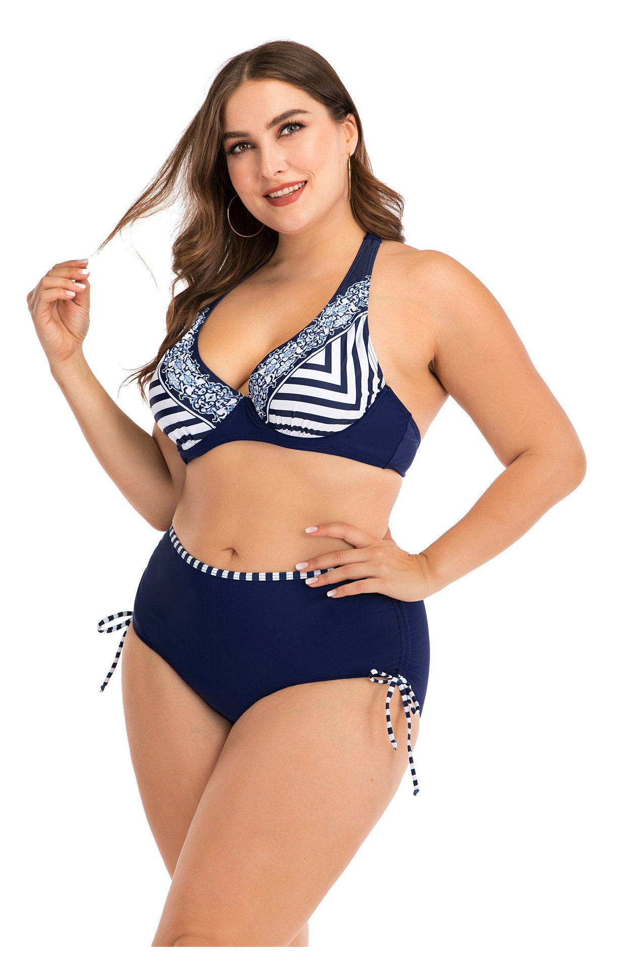 Summer Plus Sizes Halter Bikini Swimsuit-STYLEGOING