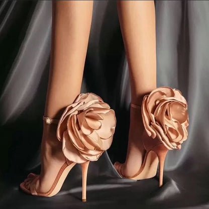 Sexy Flower Design High Heels Night Party Sandals