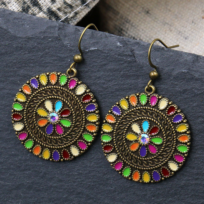 Vintage Leaf Design Bohemian Drop Earrings
