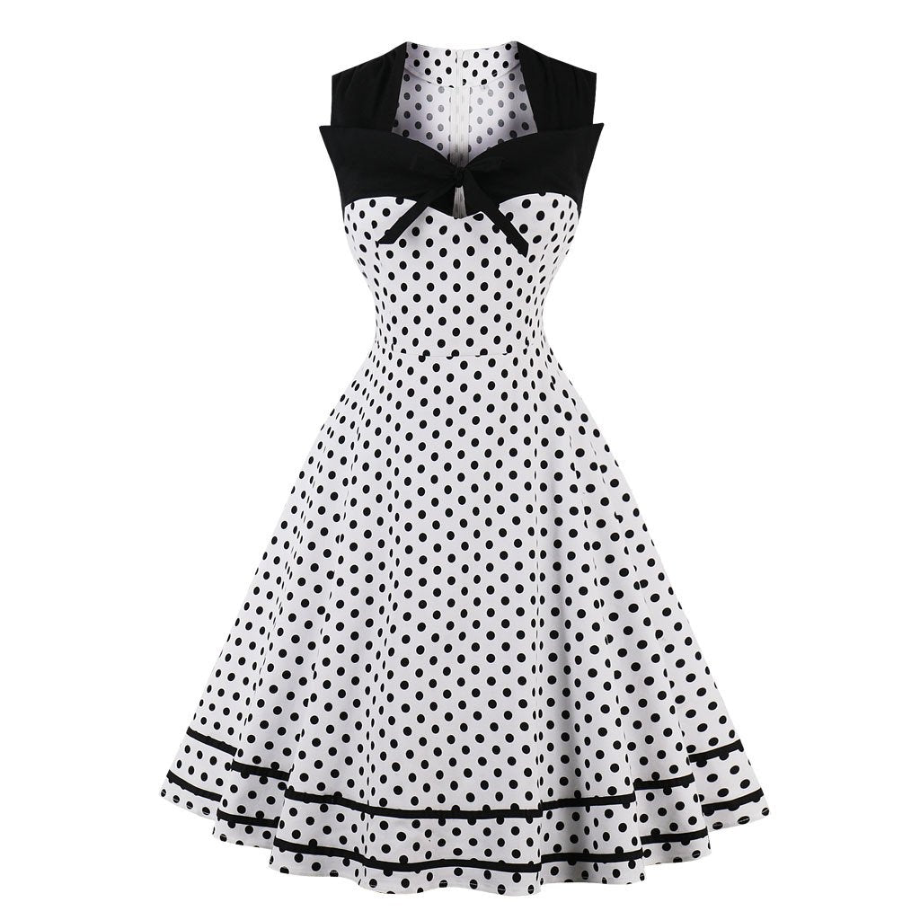 Women Square Neckline Sleeveless Plus Sizes Vintage Dresses-STYLEGOING
