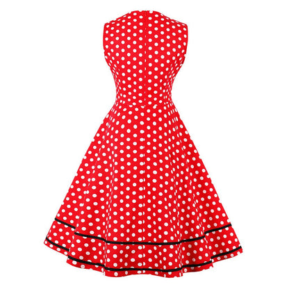 Women Square Neckline Sleeveless Plus Sizes Vintage Dresses-STYLEGOING