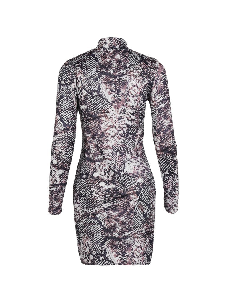 Sexy Snake Print Long Sleeves Sheath Dresses