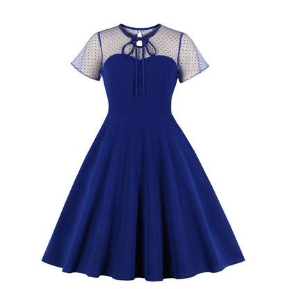 Retro Women Short Sleeves Dreses-STYLEGOING