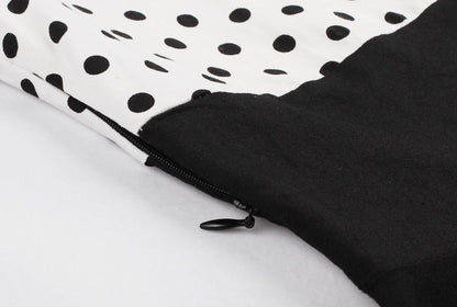 Square Neckline Dot Print Plus Size Retro Dresses-STYLEGOING
