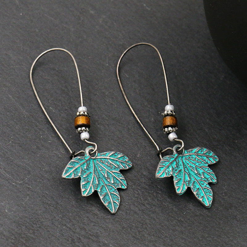 Vintage Leaf Design Bohemian Drop Earrings