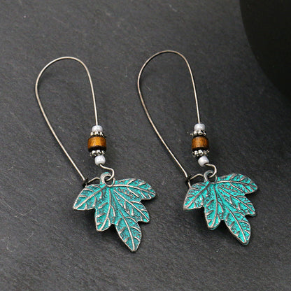 Vintage Leaf Design Bohemian Drop Earrings