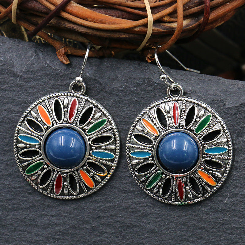 Vintage Leaf Design Bohemian Drop Earrings