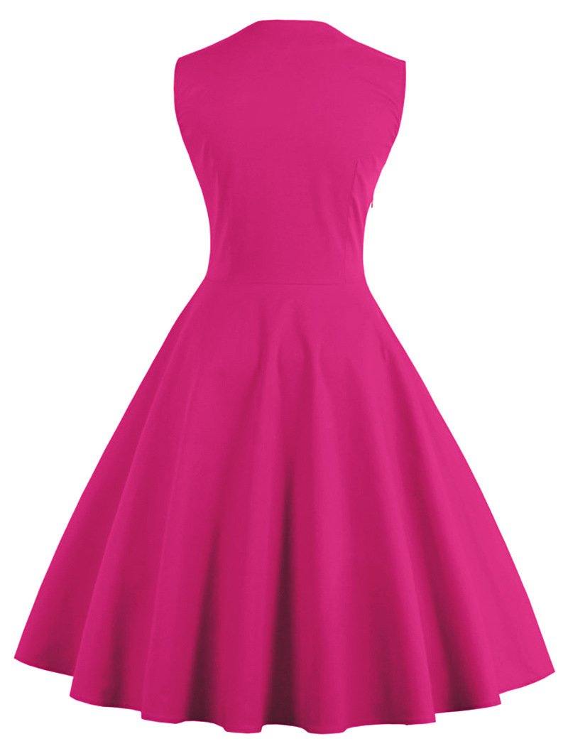 Women Vintage Sleeveless Midi Length Dresses-STYLEGOING