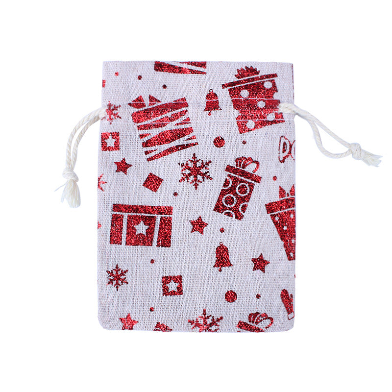 Merry Christmas Linen Candy Bag 50pcs/Set