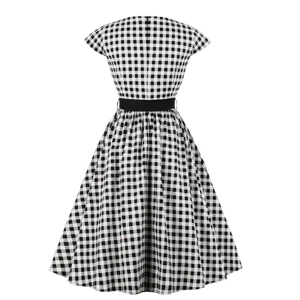 Regular Waist Dot Print Plus Sizes Midi Dresses-STYLEGOING