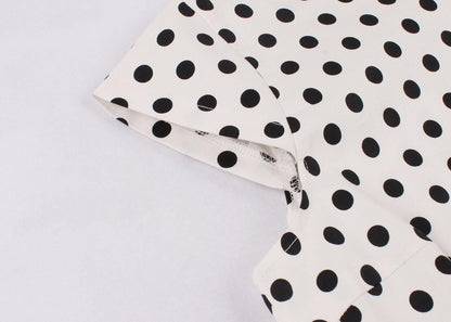 Regular Waist Dot Print Plus Sizes Midi Dresses-STYLEGOING