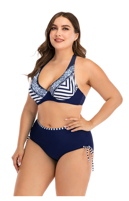 Summer Plus Sizes Halter Bikini Swimsuit-STYLEGOING
