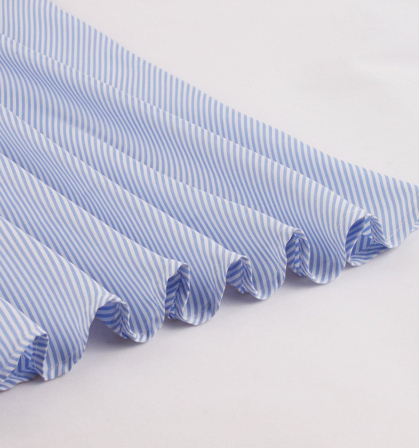 Plus Sizes Striped Ruffled Shirt Dresses-STYLEGOING