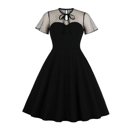 Retro Women Short Sleeves Dreses-STYLEGOING