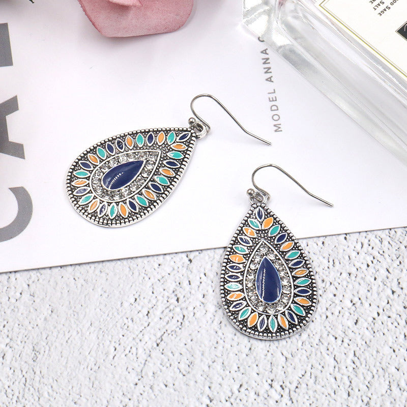 Vintage Leaf Design Bohemian Drop Earrings