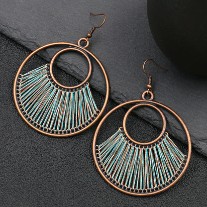 Vintage Bohemian Dreamcatcher Drop Earrings for Women