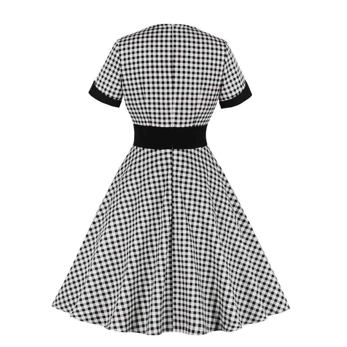 Women Square Neckline Short Sleeves Dresses-STYLEGOING