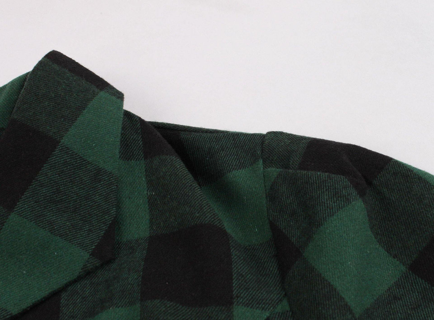 Women Short Sleeves Plaid Vintage Dresses-STYLEGOING