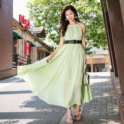 Summer Chiffon Sleeveless Beach Dresses for Holiday