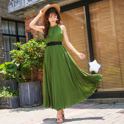 Summer Chiffon Sleeveless Beach Dresses for Holiday