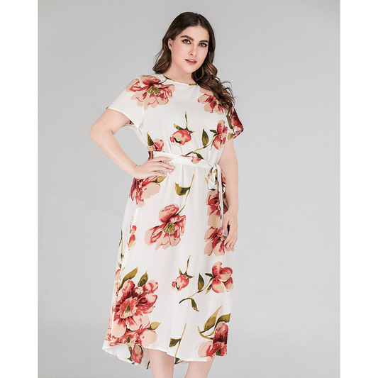 Plus Sizes Short Sleeves Long Dresses-STYLEGOING