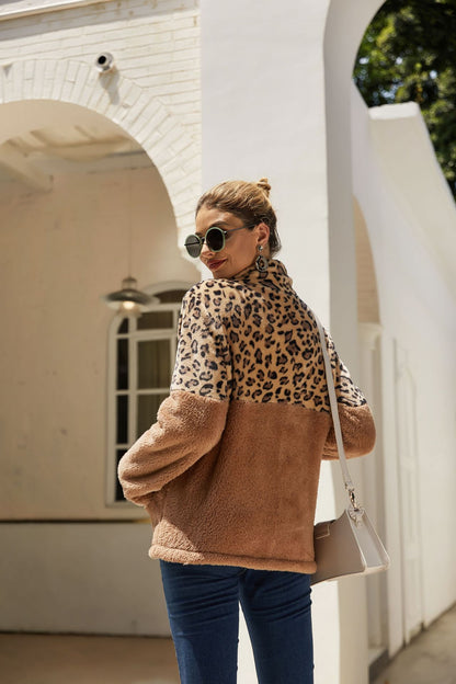 Casual Winter Leopard Long Sleeves Women Tops