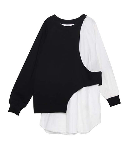 Women Irregular Black&White Cozy Dresses-STYLEGOING