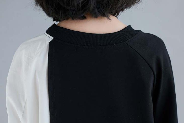 Women Irregular Black&White Cozy Dresses-STYLEGOING