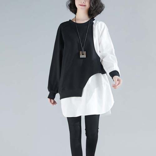 Women Irregular Black&White Cozy Dresses-STYLEGOING