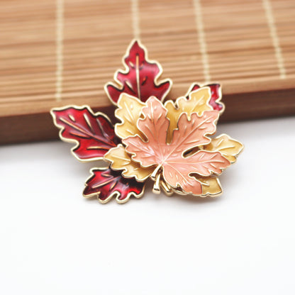 Vintage 3D Maple Leaves Necklaces and Brooch
