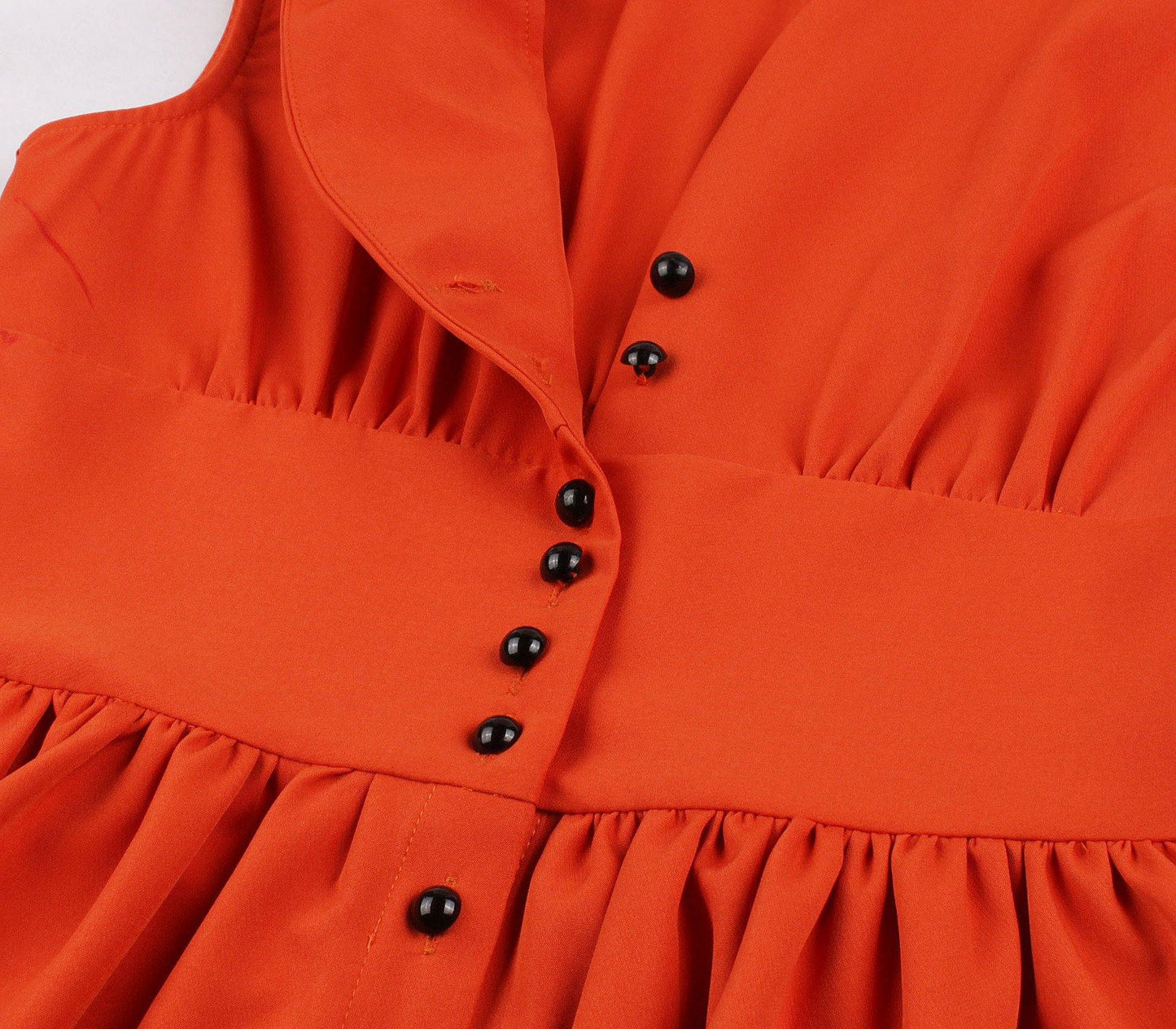 Vintage Button Floral Print High Waist Dresses-STYLEGOING