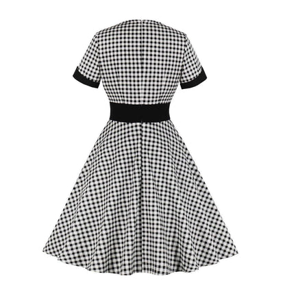 Women Square Neckline Short Sleeves Dresses-STYLEGOING