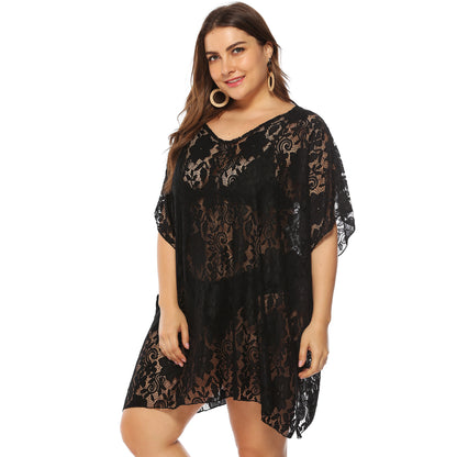Sexy Lace See Through Plus Sizes Summer Beach Cover Ups