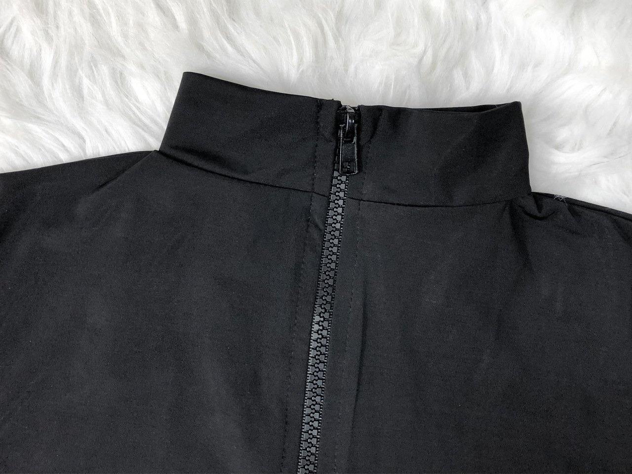 Black Zipper Plus Sizes One Piece Swimwear-STYLEGOING