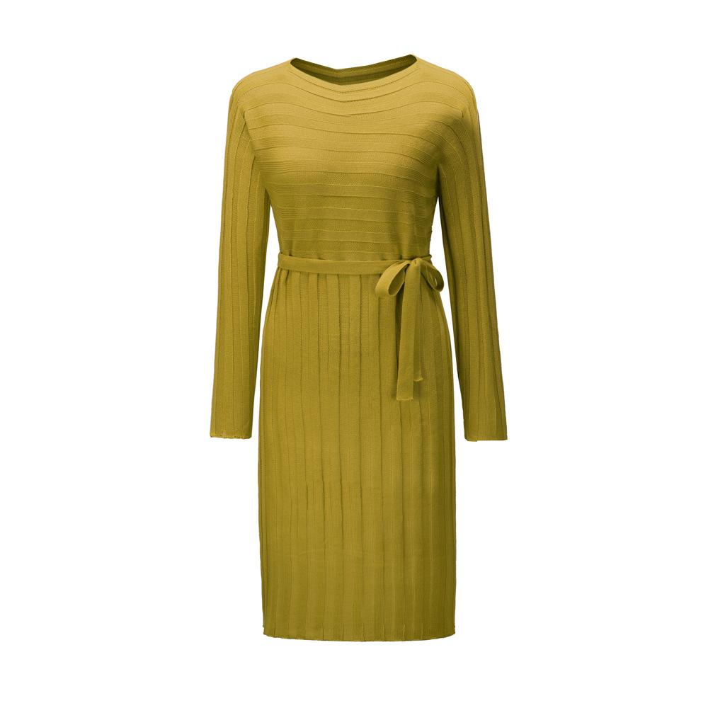 Women Knitting Pullover Lace Up Dresses for Winter-STYLEGOING
