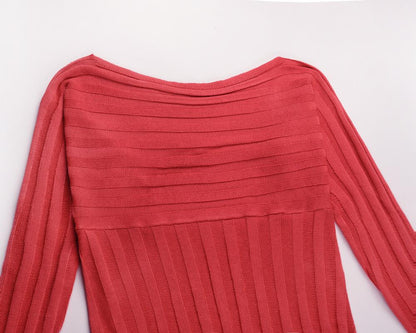 Women Knitting Pullover Lace Up Dresses for Winter-STYLEGOING