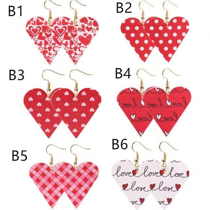 Sweetheart Design Pu Leather Earrings for Women 3pcs/Set